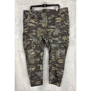 Tactical Cargo Pants Military Style Ripstop Camo Adjustable Ankle Strap Size 42